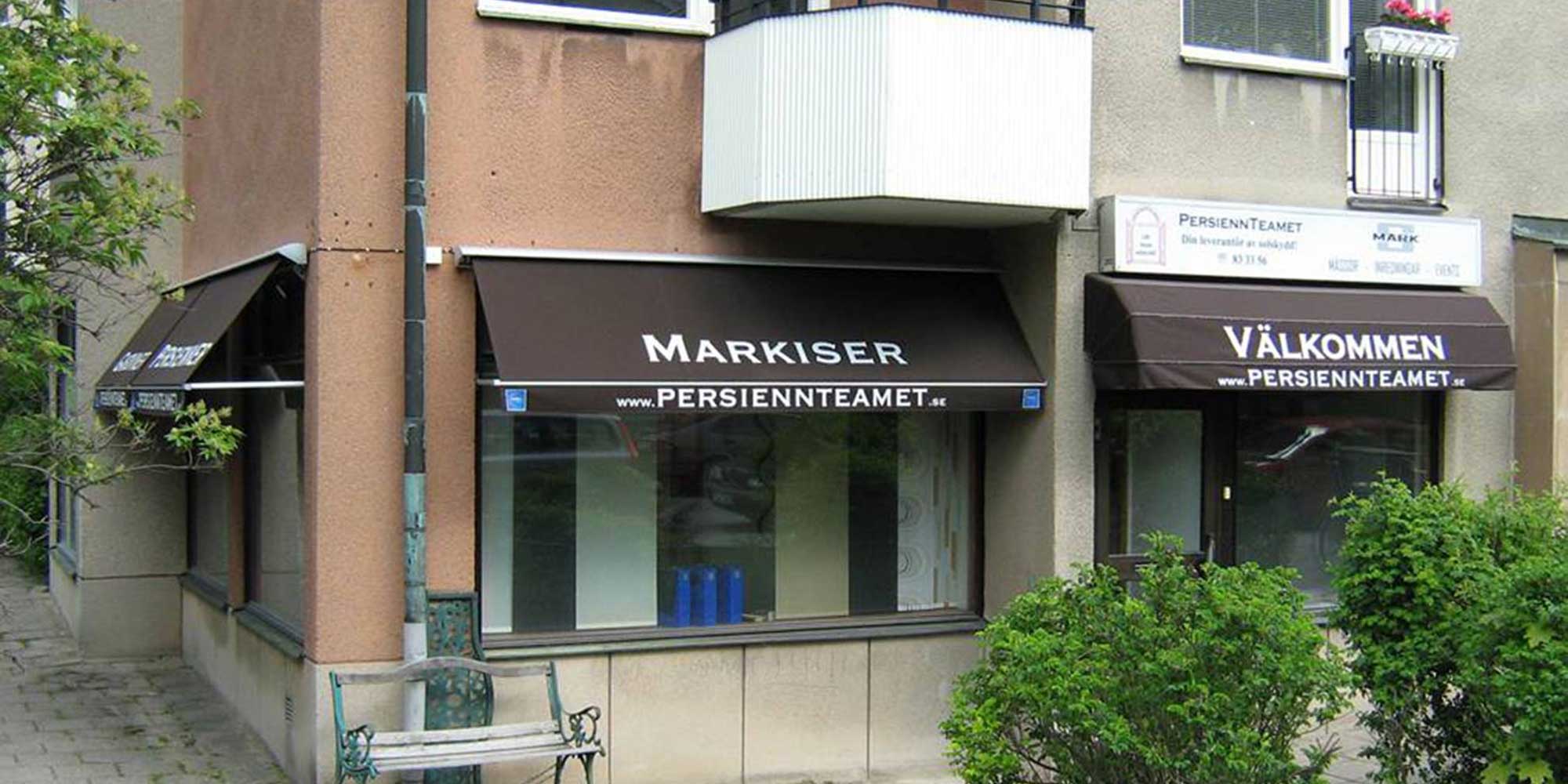 Utanför butiken för PersiennTeamet i Stockholm.